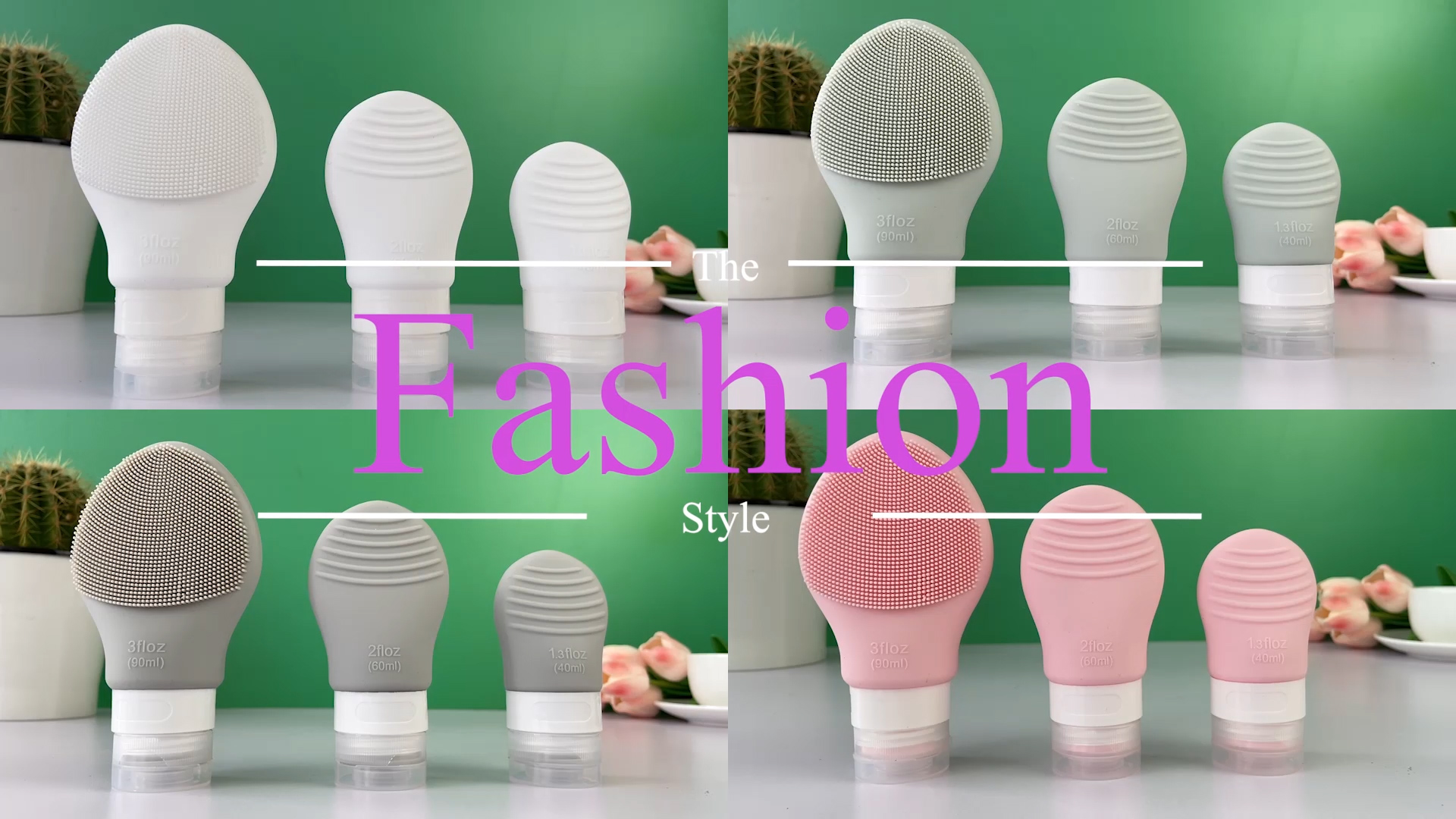 Pink Facial Cleansing Brush Silicone Electric Facial Cleanser