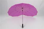 Purple Unique Ladies Windproof Umbrella Heart Shaped 190T Pongee Fabric