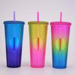 Double Wall Insulation 24oz Studded Tumbler Diamond Durian Pineapple Plastic