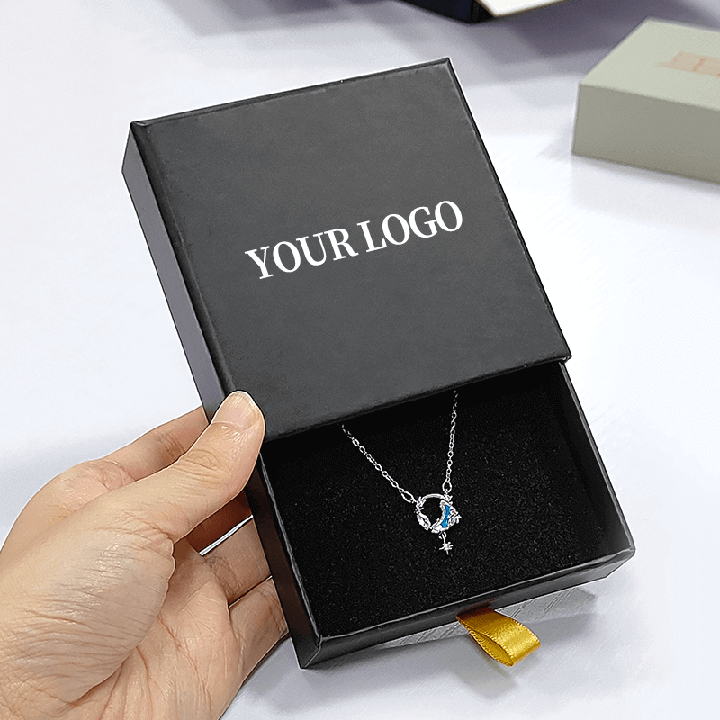 Coated Paper Luxury Slide Drawer Box Jewelry Packing Box with Customer Logo FSC Certified