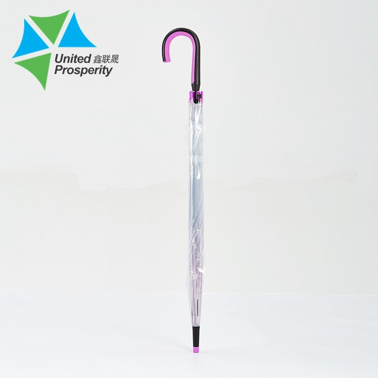 23inches 8K Colorful Umbrella Handle Colorful Frame Transparent Rain Umbrella