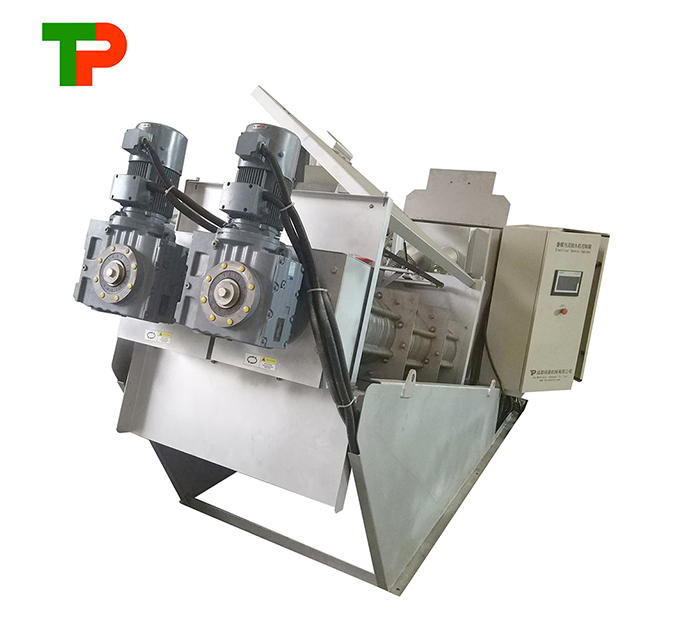 500L/Hour Water Treatment Sludge Dehydrator Screw Press with Auto Dosing System