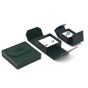 Quality Bilateral Opening Jewelry Paper Box / Jewelry Box Cardboard With White Insert wholesale