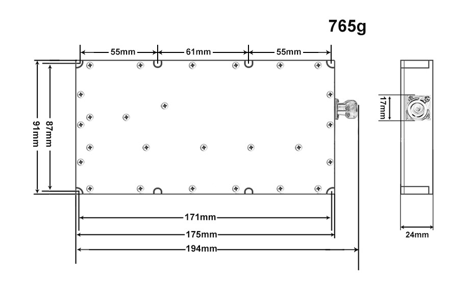 High Power 100W Aluminium Jammer Module For Air Protection