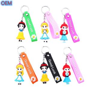 Quality OEM Custom 3d Creative Plastic Cute Cartoon Keychain Soft PVC Plastic Keychain wholesale