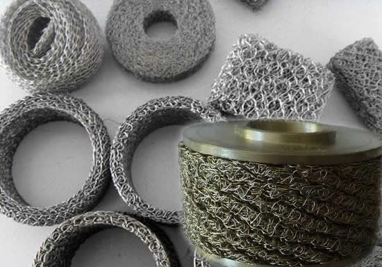 0.22mm Wire Stainless Steel Wire Mesh Sheets Compressed Knitted Mufflers / Exhaust Silencers