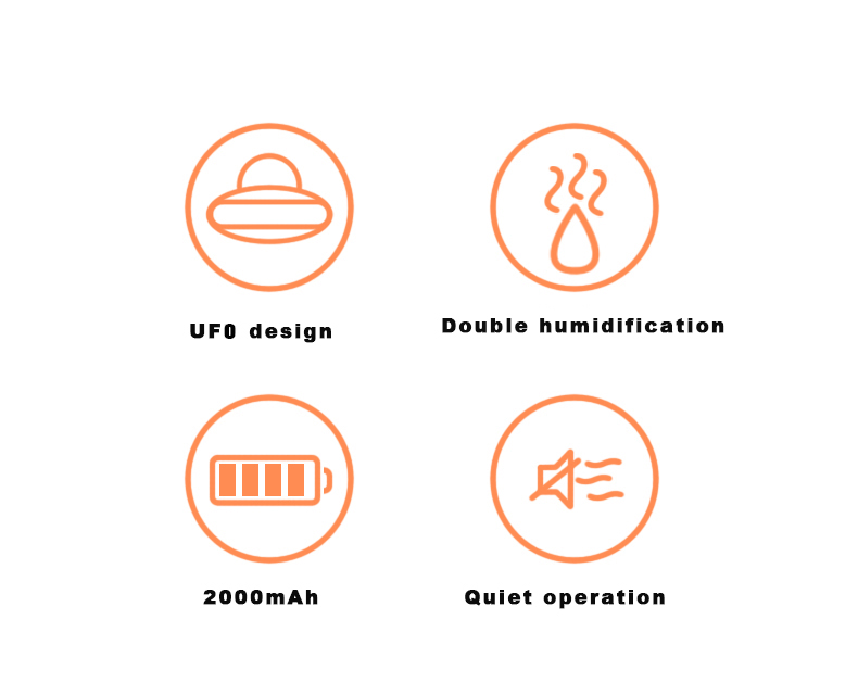 Wireless Rechargeable 400ml UFO Astronaut Humidifier USB 5V