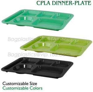 Quality 5 Compartment Lunch Box Disposable Plastic Food Container, biodegradable Fast Food Tray, disposable safety meat tray wholesale