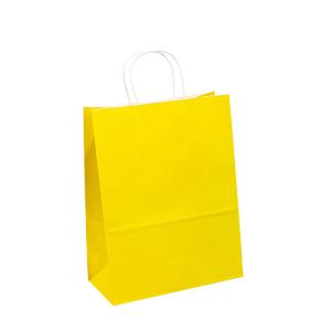 Quality Yellow Garment Paper Bags , Sustainable Kraft Shopping Bags With Handle wholesale