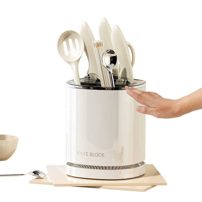 360 Rotating Kitchenware Storage Box Multi-functional Rotating Knife Holder Chopstick Barrel Knife Storage Rack Humanized Design
