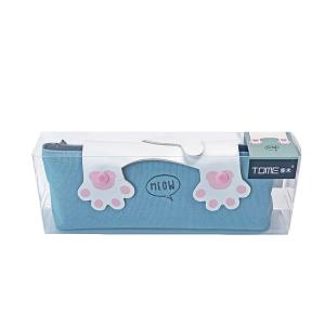 Quality Zippered Canvas Pencil Bag in Adorable Cartoon Cat Print for Personalized Stationery wholesale