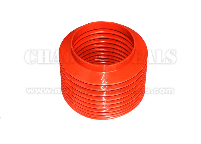 104 mm 160mm Length Red Color Silicone Rubber Bellow Seal For Fluid Equipment Shrink Range 90-390 mm