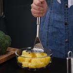1 Piece Stainless Steel Bamboo Potato Masher for Vegetable Puree Kitchen