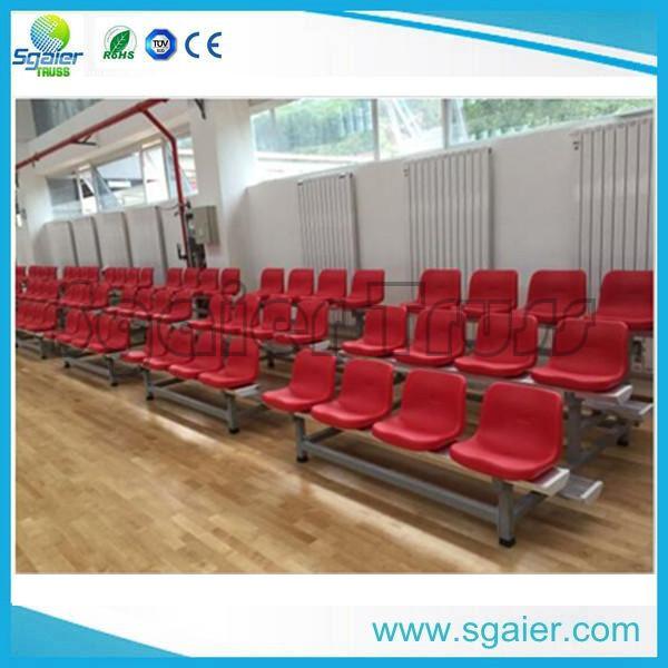 University Tiered Seating Aluminum Stadium Bleachers Mobile With Red Chair /