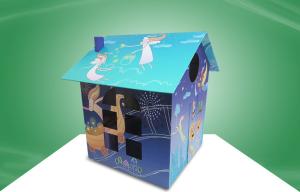 Quality Recyclable Children ' S Cardboard Playhouse , Cardboard Coloring House For Kids wholesale