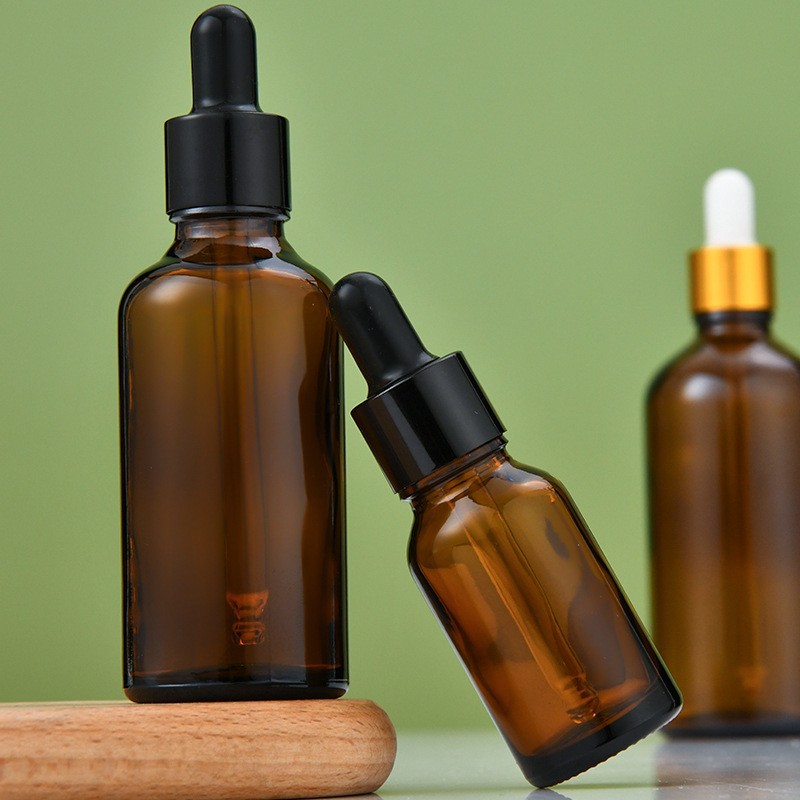 Glass Collar Luxury Empty Cosmetic 50ml Round Matte Frosted Face Serum Bottle 15ml30ml100ml Essential Oil Glass Amber Dropper Bottle With Box
