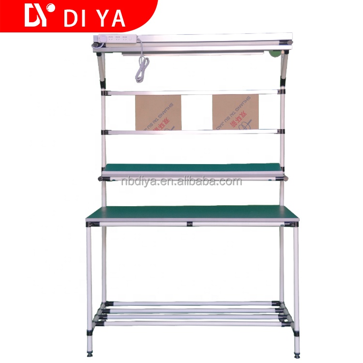 Inclined Tubular Anti Static Workbench Industrial Assembly Line