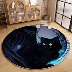 Round Cat Living Room Floor Carpets Polyester Fiber 180*180cm
