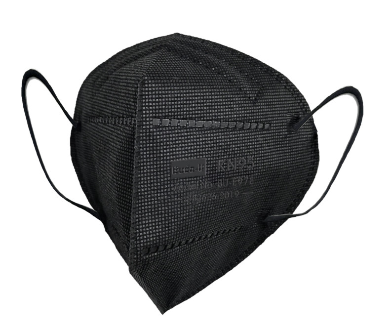 Nonwoven Face Mask , Black KN95 Respirator Face Mask 5 Layers With 2 Layers Of Water Electret Meltblown