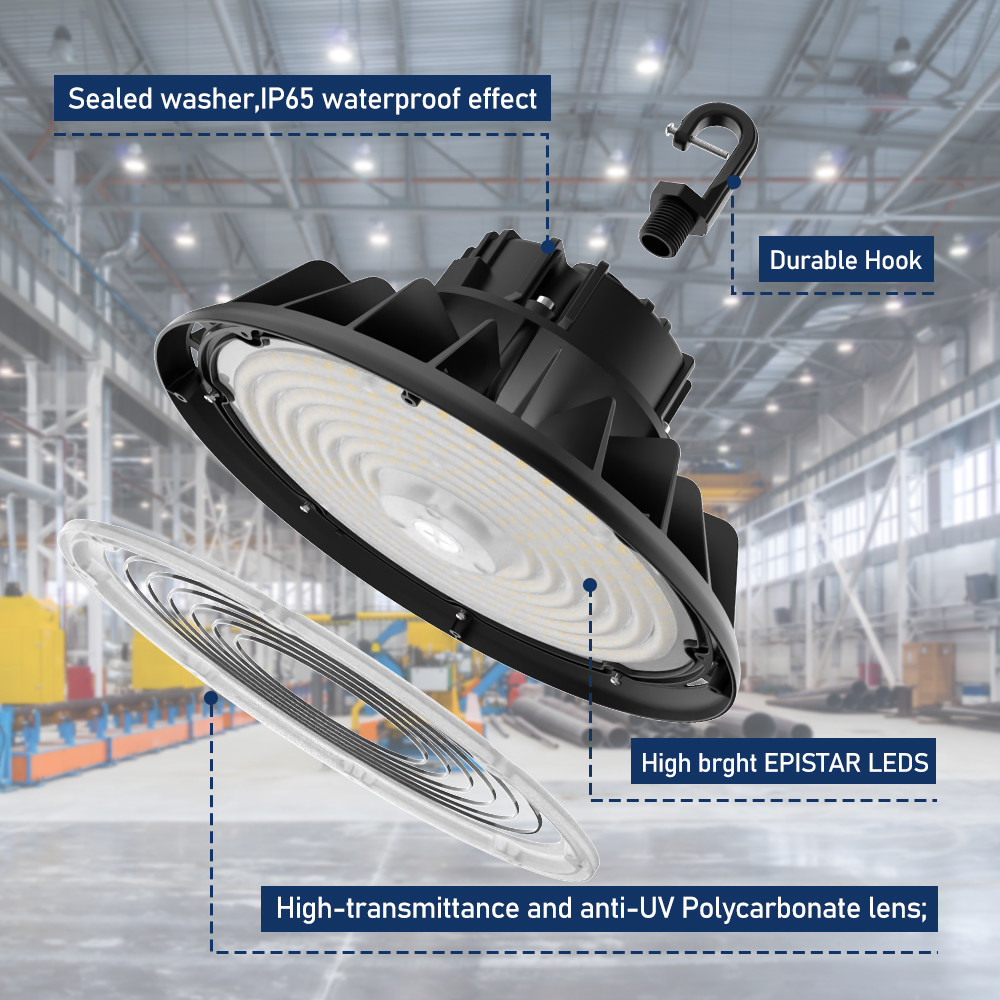 Industrial Workshops Warehouse LED UFO High Bay Light Dimmable 100W 150W 200W 240W Ip65