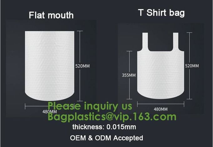 Heavy Duty Compostable T-shirt Handle Tie Plastic Roll Garbage Bags Trash Bags, t shirt carry bags, bagease, bagplastics