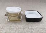 Anti Bacterial Acrylic Jars For Cosmetics Black / Gold Color Square Shape