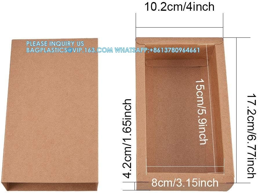Rectangle Drawer Kraft Boxes Small Cardboard Present Packaging Boxes For Party Favor Treats, Candy And Jewelry Crafts