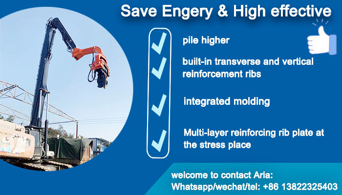 Customized Excavator Piling Boom Arm Sheet Piling Attachment For Construction Work
