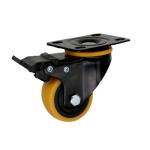 50mm Low Profile Furniture Caster Wheel With Brake PP Wheel Ball Bearing Plate