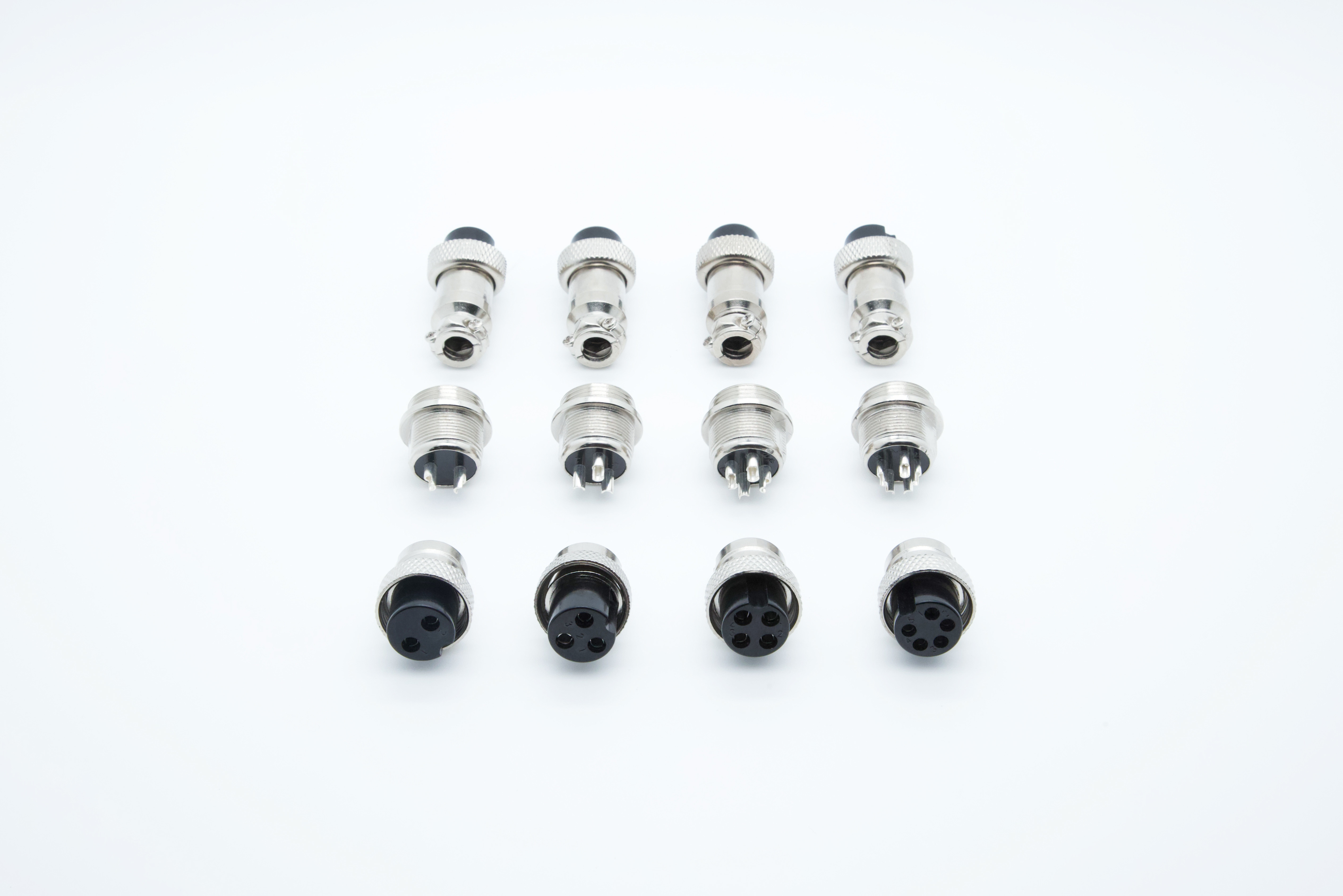 Gx16 Male To Female Locked Wire Type Tin Plated Aviation Connector Plug 2p To 5p