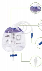Quality Baihe Disposable Anti Reflux Foley Catheter Drainage Bag Uro Bag 2000 ml wholesale