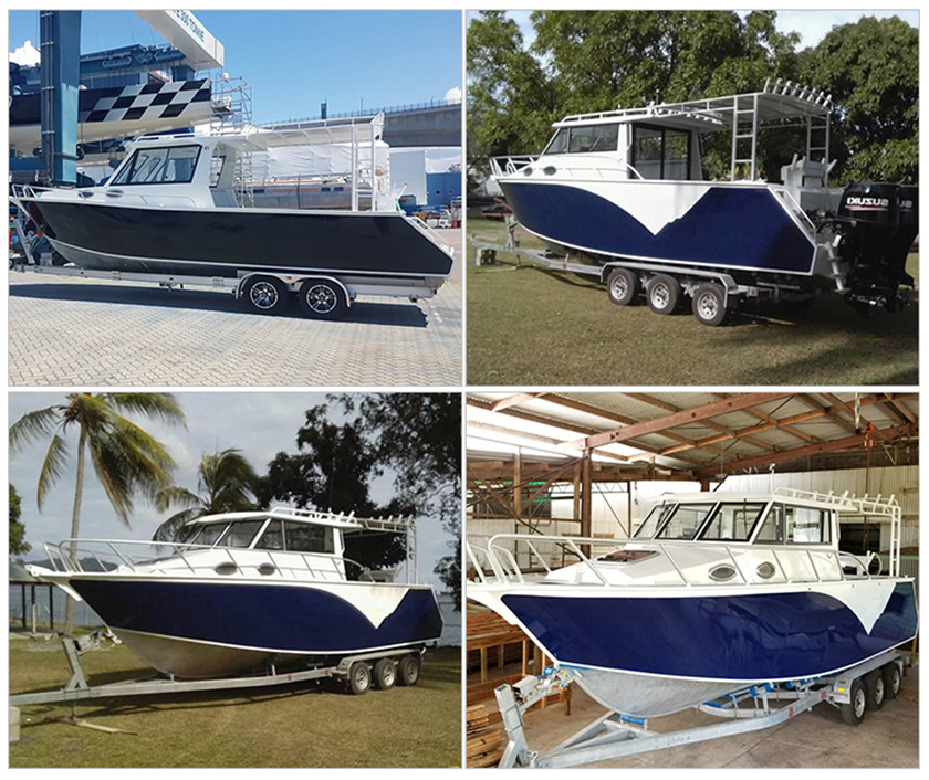 9m 30ft Aluminum Fishing Boats Inshore Cruiser With Enclosed Hardtop Plate Hull Structure
