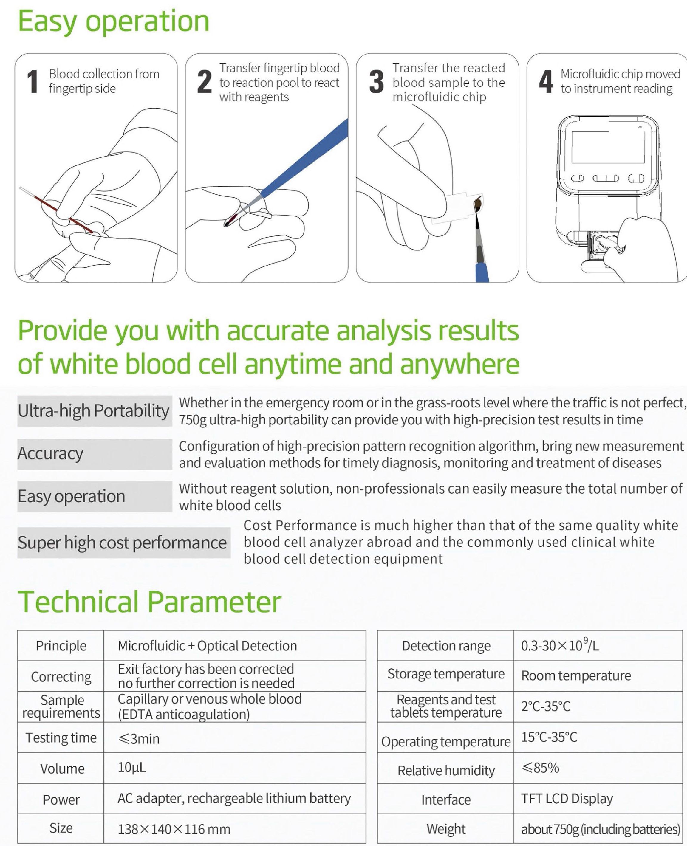 White blood cells differential counter blood cell counter machine minrey portable electronic blood cell counter
