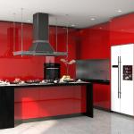 Kitchen Customize High Goss Red Furniture Lacquer Kitchen Cabinet RTA Kitchen