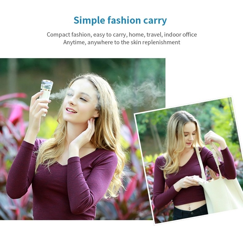 Nano Water Spray Mist With Power Bank Handy Facial Humidifier