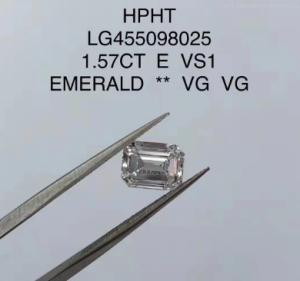Quality Emerald Cut Lab Grown Diamond Jewelry 1.57 Ct E VS1 VG HPHT Diamond wholesale