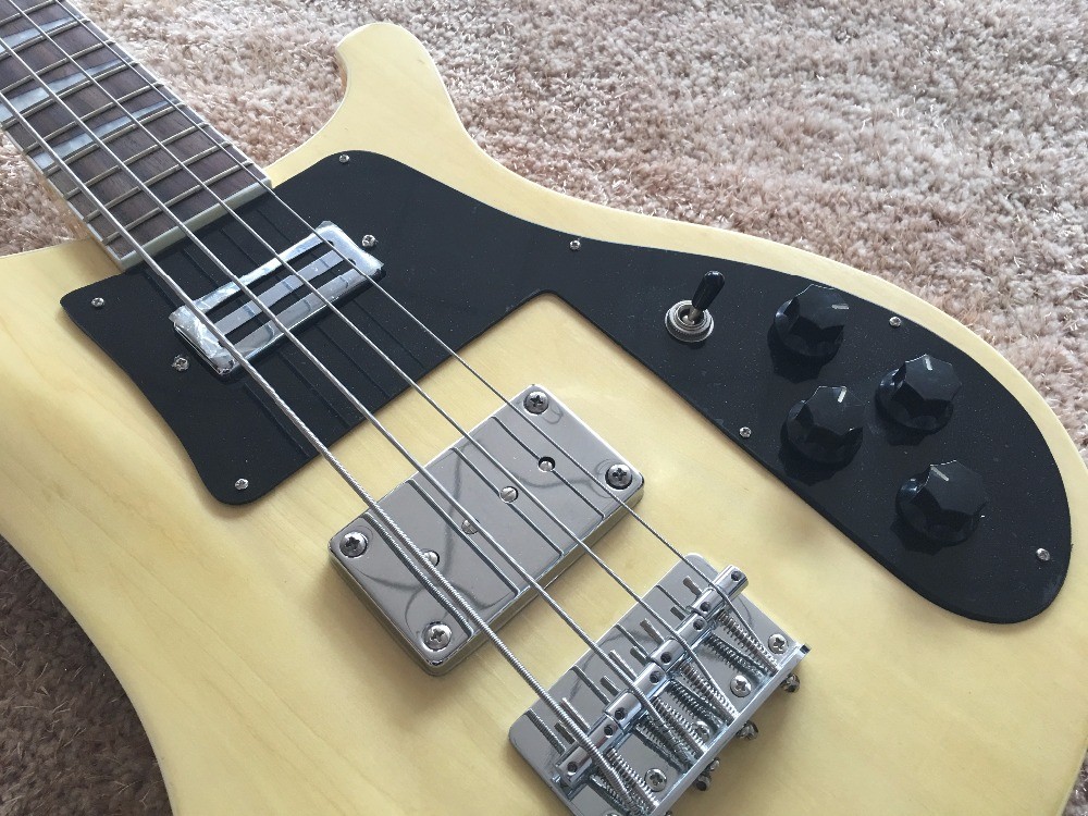 RIC BASS GUITAR 4003 Natural color set in neck Rosewood fingerboard shark inlay with custom bridges