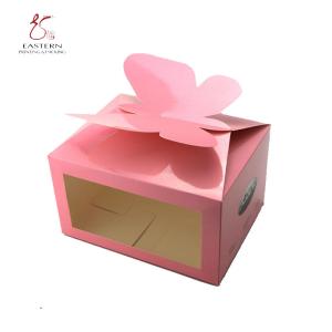 Quality Fashionable Pink Butterfly Type Bakery Packaging Boxes For Party 350gsm wholesale