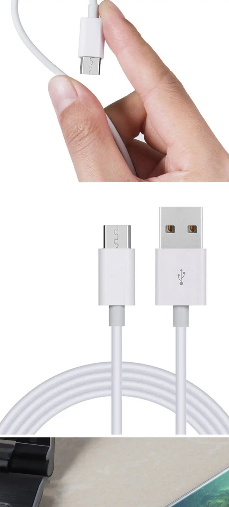 Stock Shielding Braid Type-C PD 100W 5A Quick Charge Cable for Android Mobile Devices