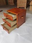 58cm Height Vintage Leather cabinet Side Table nightstand table With 3 Drawers