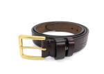 Male 100cm Casual Embossed Leather Belt With Alloy Buckle