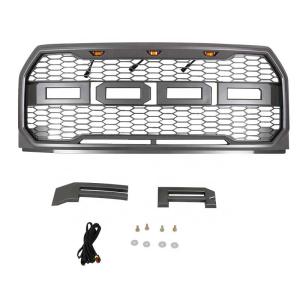 Quality Matte Black Ford Raptor Parts Ford F150 Mesh Grill With LED Lights wholesale