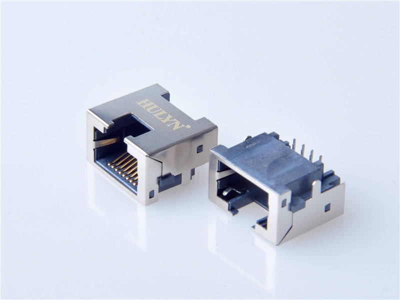 HULYN Very low profile, Shielded RJ45 Modular Jack, Through Hole Type, DIP,with LEDs，