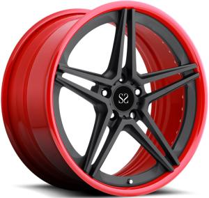 Quality M5 20x9 | 20x10.5 BMW 2PC Forged Alloy Wheels Satin Red 5x112 5x120 wholesale