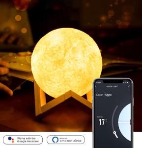 China 5V 1A Moon Night Light , 3500K Color Changing Moon Lamp Dimmable on sale