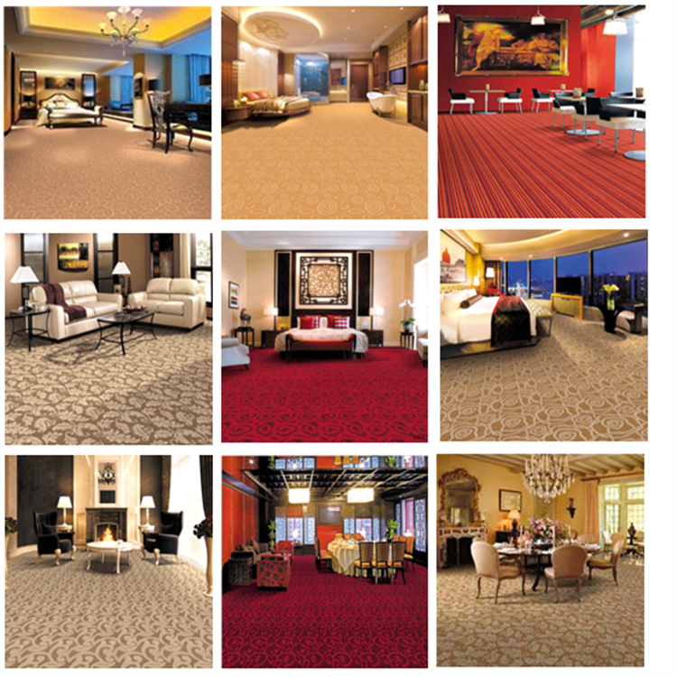 Mixed colors red branch with leaves Chinese style restaurant carpet