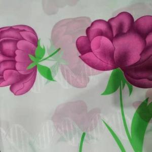 Quality Breathable Poly Tricot 90gsm Mattress Cover Fabric Red Flower Design wholesale