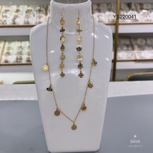 Quality Magic Symbol Long Necklace And Earring Set 14k Gold Over Stainless Steel Jewelry wholesale