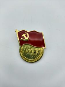 Quality Safty Communist Lapel Pins Electroplate Diecasting Colour Filling wholesale