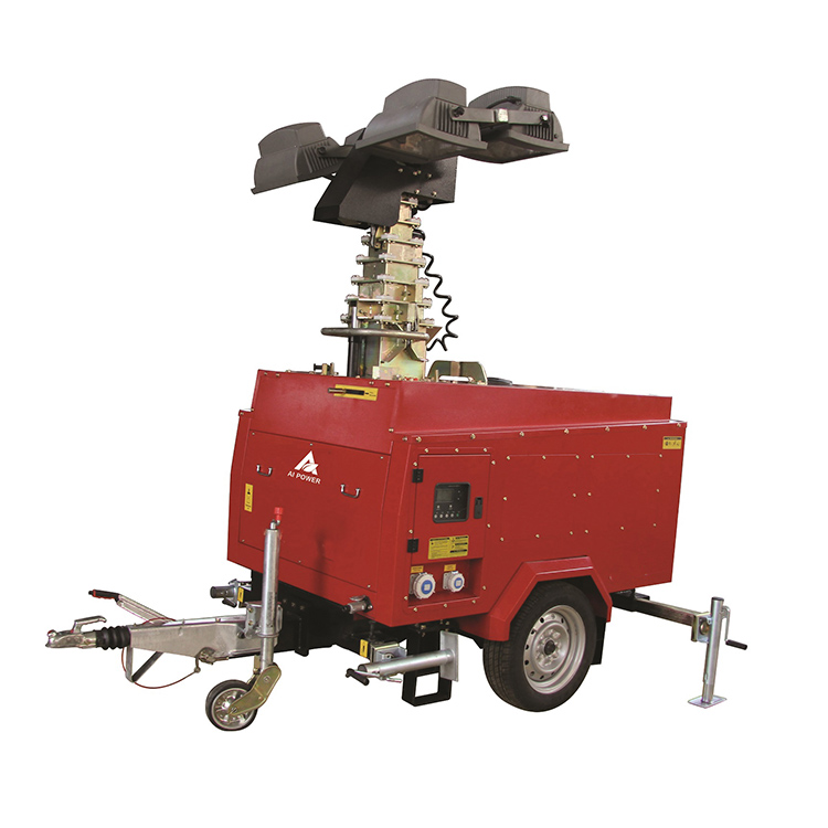 EPA 120L 4x1000w Kubota Portable Light Tower Generator LED